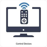 Control Devices and battery icon concept vector