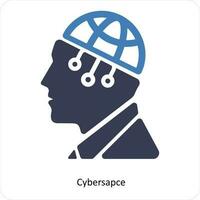 Cyberspace and smart thought icon concept vector