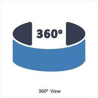 360 View and view icon concept vector