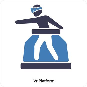 Vr Platform and simulation icon concept vector