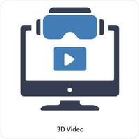 3D Video and animation icon concept vector