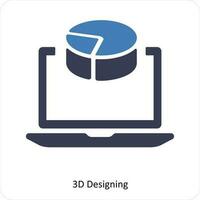 3D designing and creation icon concept vector