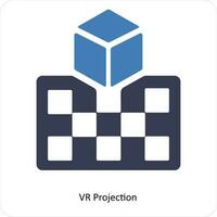 VR Projection and icon concept vector