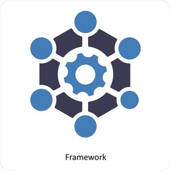 marco de referencia y conexión icono concepto vector