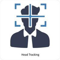 Head Tracking and Artificial Intelligence icon concept vector