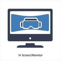 vr pantalla y monitor icono concepto vector