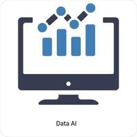 Data AI and AI Icon concept vector