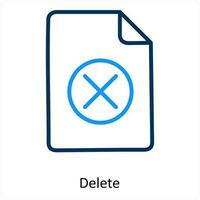 delete and remove icon concept vector