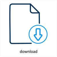 download and document icon concept vector