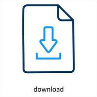 download and document icon concept vector