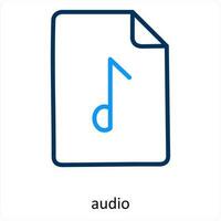 audio and file icon concept vector