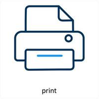 print and document icon concept vector