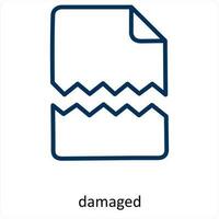 damaged and broken icon concept vector