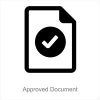 Approved Document and verify document icon concept vector