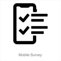 Mobile Survey and questionnaire icon concept vector