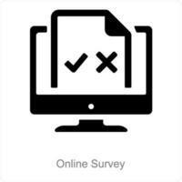 Online Survey and feedback icon concept vector