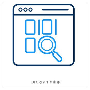 programación y codificación icono concepto vector