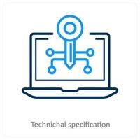 Technical Specification and gdpr icon concept vector