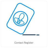 contact register and address icon concept vector