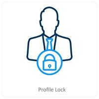 profile lock and account icon concept vector
