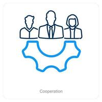 Cooperation and specialist icon concept vector