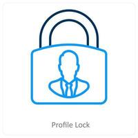 profile lock and account icon concept vector