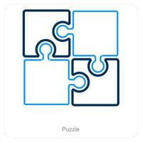 Puzzle and collaboration icon concept vector