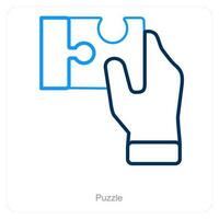 Puzzle and collaboration icon concept vector