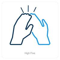 High Five and mission icon concept vector