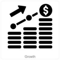 Growth and financial growth icon concept vector