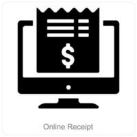 Online Receipt and online revenue icon concept vector