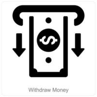 Withdraw Money and atm card icon concept vector