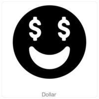 dólar y dinero icono concepto vector