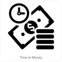 hora es dinero icono concepto vector