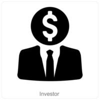 Investor and share market icon concept vector