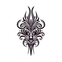 traditional tribal tattoo face motif, traditional ethnic tattoo vector