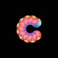 Letter c geometric abstract vector. vector