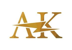 Low Poly and Initial AK Letter logo design, Vector design concept