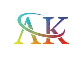 Low Poly and Initial AK Letter logo design, Vector design concept