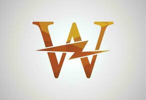 Low Poly and initial W letter logo design, Vector illustration