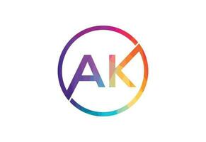 Low Poly and Initial AK Letter logo design, Vector design concept