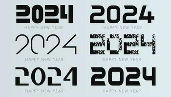 2024 Happy New Year logo text design. Set of 2024 number design template. Number design template. Greeting banner template. Happy New Year cover. vector