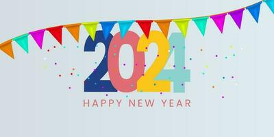 2024 new year. 2024 Happy New Year logo text design for cover photo. Number design template. Greeting banner template. Happy New Year cover. vector