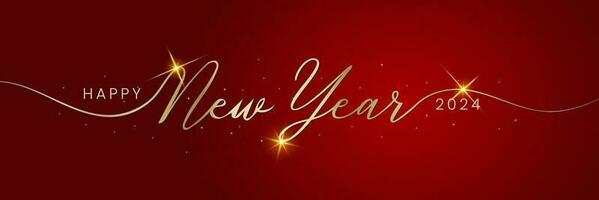 Happy new year 2024 letters luxury banner, vector art and illustration. Can use for, landing page, template, ui, web, mobile app, poster, banner, flyer, background