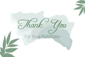 Thank you for purchase compliment card with white background and text spice. illustration vector. vector