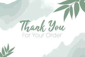 Soft color minimal Thank You For Your Order  design, Online Order, Business Owner, Packaging, Thanks Vector Text Outline Illustration Background.