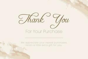 Thank you for purchase compliment card with white background and text spice. illustration vector. vector