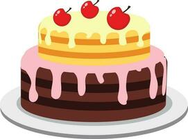 cake for happy birth day celebration vector