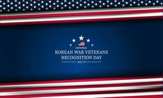 National Korean War Veterans Recognition Day July 27 Background vector Illustration