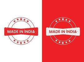 made in india grungy rounded badge. rounded red badge of made in india. vector